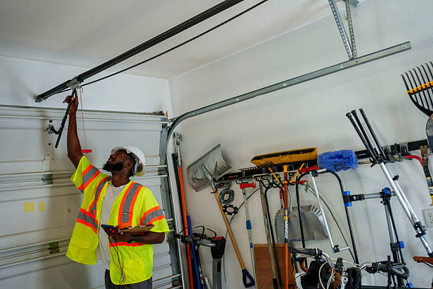 Professional Garage Door technician working in Bunker Hill, OR